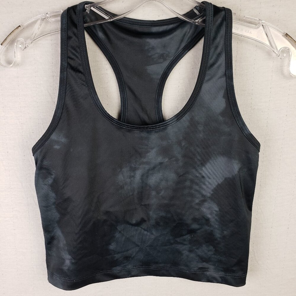 Beyond Yoga First Class Crop Tank Shelf Bra in Black Smoke size S